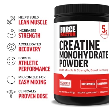 FORCE FACTOR Creatine Monohydrate for Muscle Gain & Strength