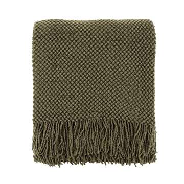 CREVENT Knitted Decorative Throw Blanket for Couch Sofa Chair Bed, Soft Breathable Lightweight for Spring Summer Fall (50''X60'' Green Dot)