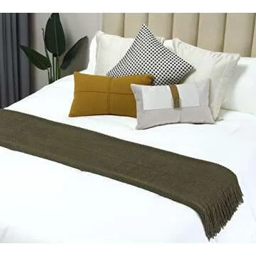 CREVENT Knitted Decorative Throw Blanket for Couch Sofa Chair Bed, Soft Breathable Lightweight for Spring Summer Fall (50''X60'' Green Dot)