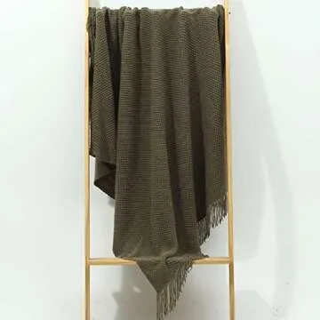 CREVENT Knitted Decorative Throw Blanket for Couch Sofa Chair Bed, Soft Breathable Lightweight for Spring Summer Fall (50''X60'' Green Dot)