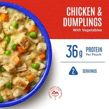 Mountain House Chicken & Dumplings | Freeze Dried Backpacking & Camping Food |2 Servings