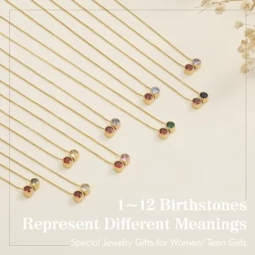Sistble Birthstone Necklace - Unique 14K Gold Gift for Her