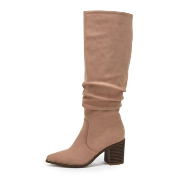 Huiyuzhi Women's Cozy Faux Suede Knee-High Boots