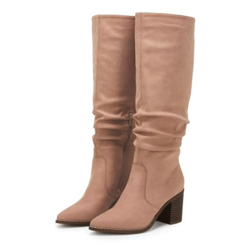 Huiyuzhi Women's Cozy Faux Suede Knee-High Boots