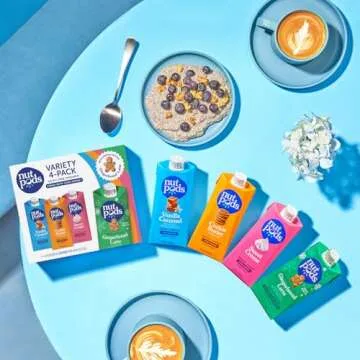 nutpods Variety Pack with Gingerbread Coffee Creamer, Sweetened with Organic Cane Sugar, Made from Almonds and Coconuts, Gluten Free, Non-GMO, Vegan, Kosher (4-pack)