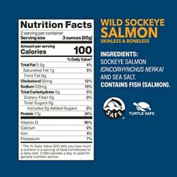 Wild Planet Wild Sockeye Salmon, Skinless & Boneless, Canned Salmon, Sustainably Caught, Non-GMO, Kosher 6 Ounce (Pack of 12)
