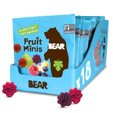BEAR Real Fruit Snack Minis - Raspberry/Blueberry, Vegan