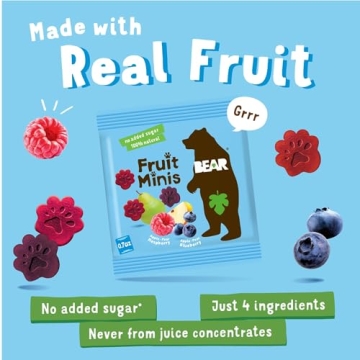 BEAR Real Fruit Snack Minis - Raspberry/Blueberry, Vegan
