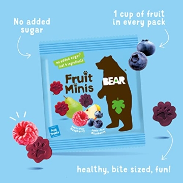 BEAR Real Fruit Snack Minis - Raspberry/Blueberry, Vegan