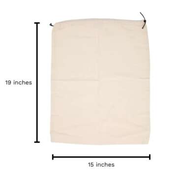 Shoe Bags for Travel Packing - Drawstring Sneaker Travel Bags - Cotton Cloth Shoe Dust Bags for Storage & Luggage - Washable Dust Cover Bags for Boots and Dress Shoes (3 Medium: 19"x15")