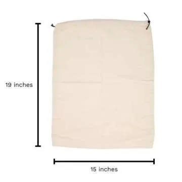 Shoe Bags for Travel Packing - Drawstring Sneaker Travel Bags - Cotton Cloth Shoe Dust Bags for Storage & Luggage - Washable Dust Cover Bags for Boots and Dress Shoes (3 Medium: 19"x15")