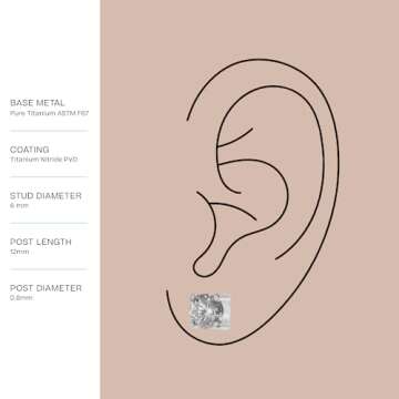 Tini Lux Gold Titanium Celeste Stud Earrings for Sensitive Ears