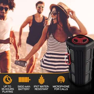 TREBLAB FX100 - Bluetooth Portable Speaker, Rugged Shockproof Body with Metal and Rubber, IPX7 Water...