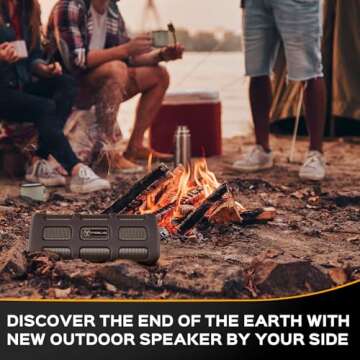 TREBLAB FX100 - Bluetooth Portable Speaker, Rugged Shockproof Body with Metal and Rubber, IPX7 Waterproof, 20W Outdoor Speaker, 35H Battery, Wireless Speaker Power Bank for Hiking, Travel, Beach