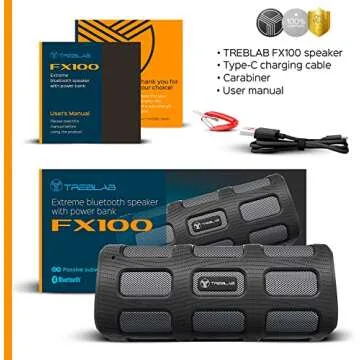 TREBLAB FX100 Portable Waterproof Bluetooth Speaker