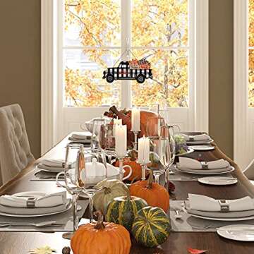 Vintage Happy Harvest Truck Sign for Fall Decor