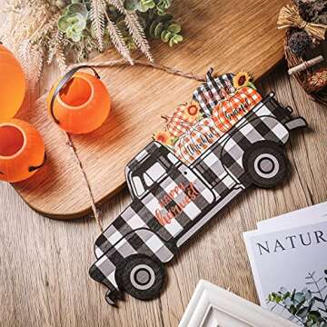 Vintage Happy Harvest Truck Sign for Fall Decor