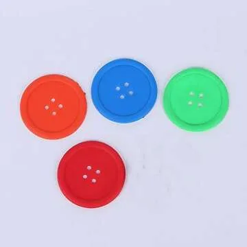 Colorful Silicone Button Coasters for Household Use