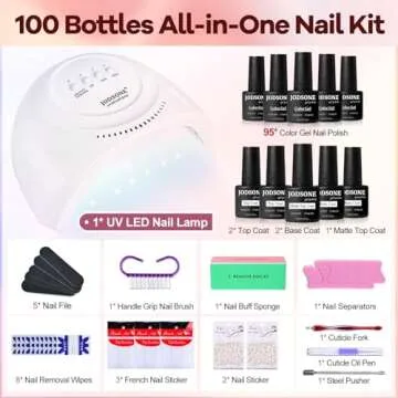 JODSONE Gel Nail Polish Kit 100 Bottles with UV LED Light