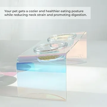 Kamang Holographic Pet Glass Bowl Feeder for Stylish Pets