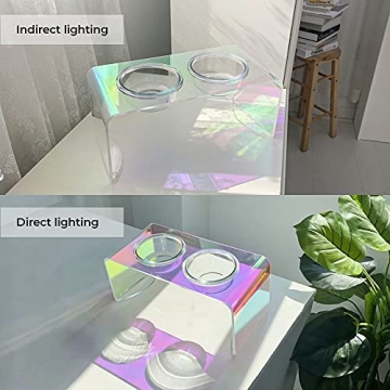 Kamang Holographic Pet Glass Bowl Feeder for Stylish Pets
