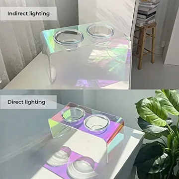 Kamang Holographic Pet Glass Bowl Feeder for Stylish Pets