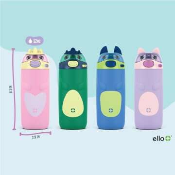 Ello Ellies 12oz Stainless Steel Kids Water Bottle