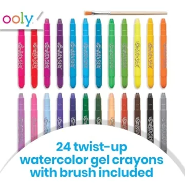 Ooly 24 Color Smooth Stix Gel Crayons - Watercolor Fun