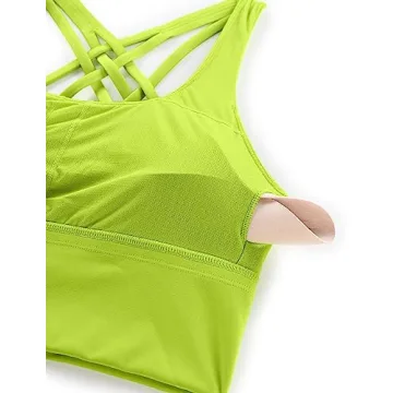 CRZ YOGA Strappy Longline Sports Bra for Women