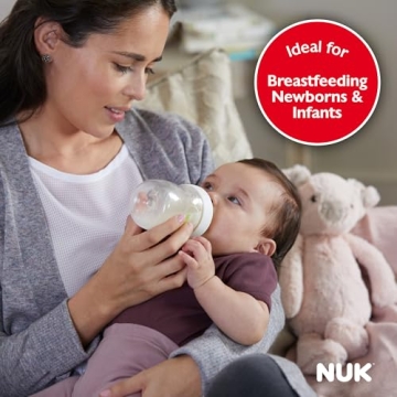 NUK Simply Natural Baby Bottle with SafeTemp, 5 oz, 4 Pack