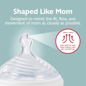 NUK Simply Natural Baby Bottle with SafeTemp, 5 oz, 4 Pack