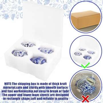 Hushee Small Blue and White Vase Porcelain Vases Blue Chinoiserie Decor Porcelain Ginger Jars for Home Chinoiserie Decor for Bedroom Table Accent Shelf Tabletop(Retro,4 Pcs)