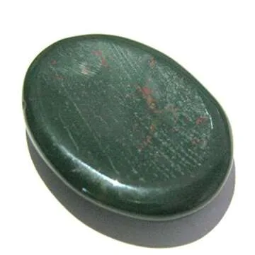 crystalmiracle Bloodstone Worry Stone Positive Energy Crystal Healing Thumb Stone for Metaphysical Powerful Health Wealth Reiki Protective Meditation Feng Shui Gifts for Men Women