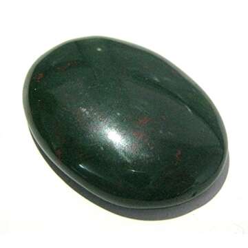 crystalmiracle Bloodstone Worry Stone Positive Energy Crystal Healing Thumb Stone for Metaphysical Powerful Health Wealth Reiki Protective Meditation Feng Shui Gifts for Men Women