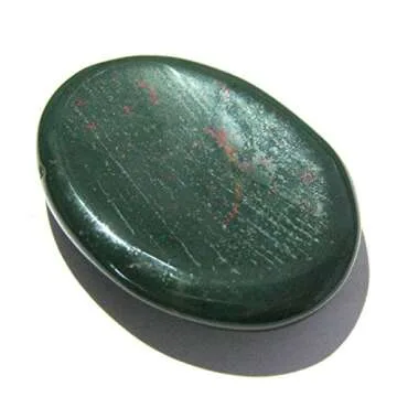 crystalmiracle Bloodstone Worry Stone Positive Energy Crystal Healing Thumb Stone for Metaphysical Powerful Health Wealth Reiki Protective Meditation Feng Shui Gifts for Men Women