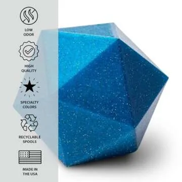 Protopasta 3D Printer Filament | PLA Filament 1.75mm | Wonder Blue Glitter HT PLA | 500g Spool