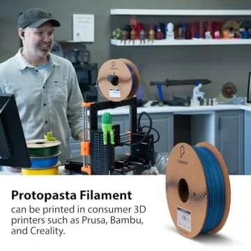 Protopasta 3D Printer Filament | PLA Filament 1.75mm | Wonder Blue Glitter HT PLA | 500g Spool