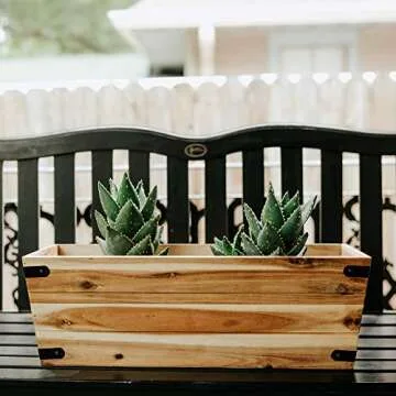 Thirteen Chefs Villa Acacia Wooden Planter Box - Garden Decor