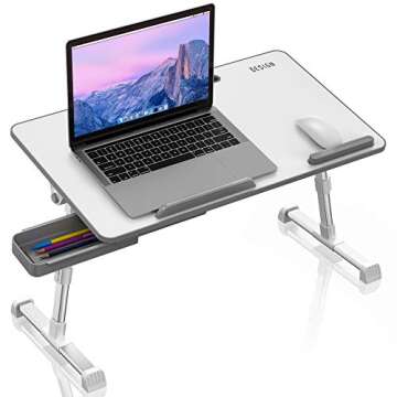 Besign LT06 Pro Adjustable Laptop Table [Large Size], Portable Standing Bed Desk, Foldable Sofa Brea...