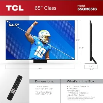 TCL 65-Inch QM85 4K Smart QD-Mini LED TV 2024