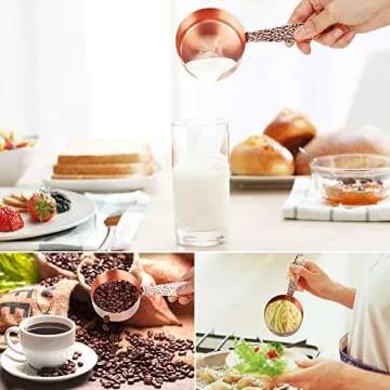 Elegant Rose Gold Measuring Cups Set for Perfect Cooking