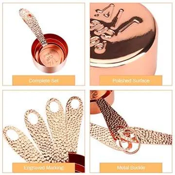 Elegant Rose Gold Measuring Cups Set for Perfect Cooking