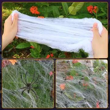 HIVIEW 1400sqft Spider Web Decorations for Halloween Fun