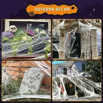 HIVIEW 1400sqft Spider Web Decorations for Halloween Fun