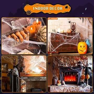 HIVIEW 1400sqft Spider Web Decorations for Halloween Fun