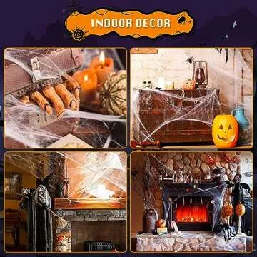 HIVIEW 1400sqft Spider Web Decorations for Halloween Fun