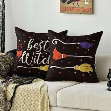 AVOIN Halloween Throw Pillow Covers Set of 4 for Cozy Decor