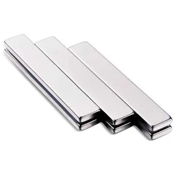 MIKEDE Strong Rare Earth Neodymium Magnets, Heavy Duty Bar Magnets with Double-Sided Adhesive, Powerful Pull Force, Perfect for Fridge, Garage, Kitchen, Science, Craft, Office, DIY 60x10x3mm 6pack