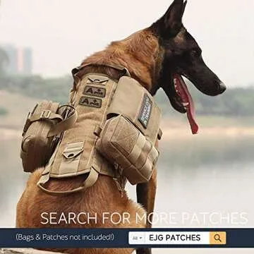 EJG Tactical Dog Harness Vest with Molle System & No Pulling Design