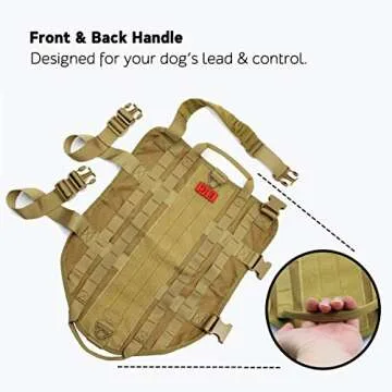 EJG Tactical Dog Harness Vest with Molle System & No Pulling Design